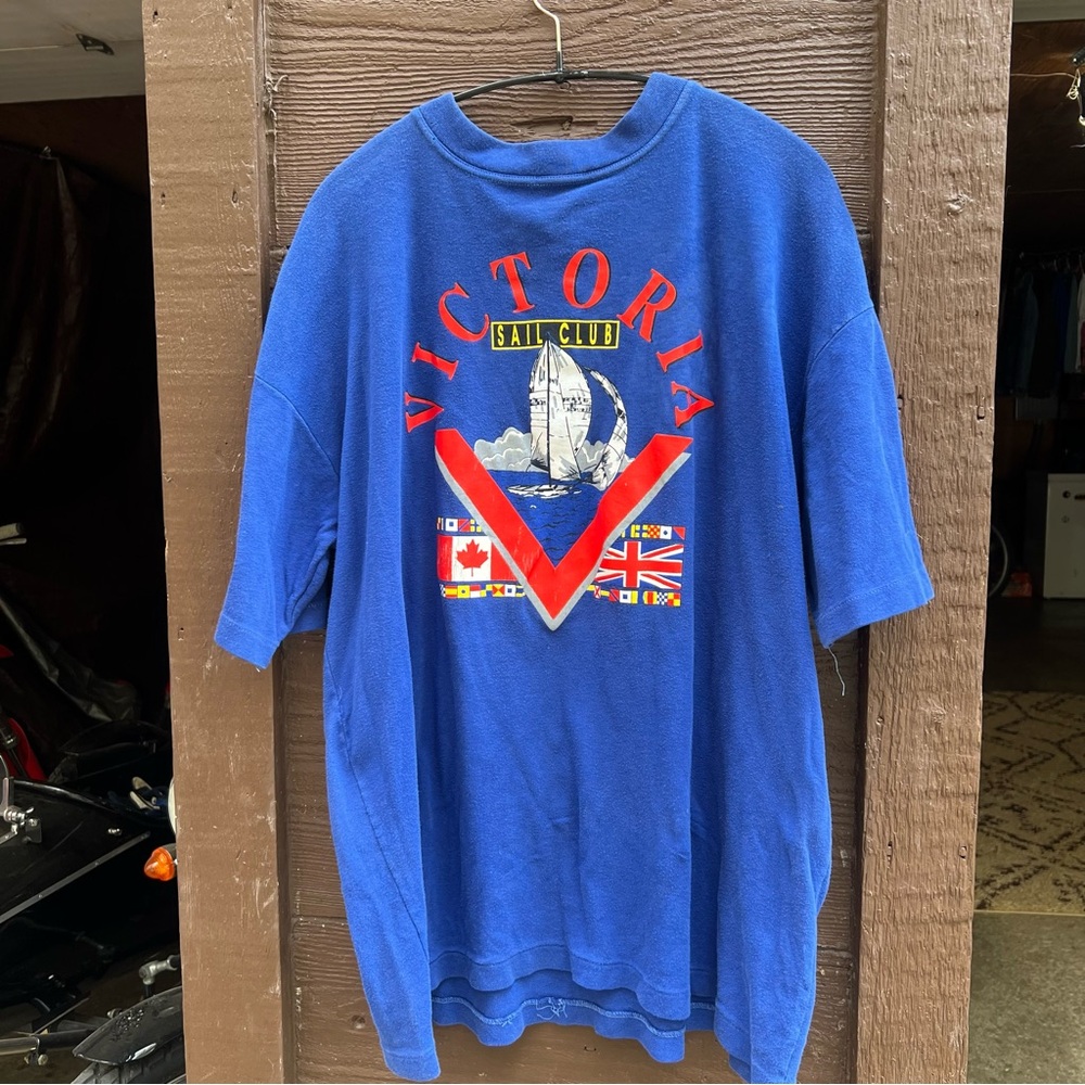Boating Sailing Single Stitch Wilson Sports Blue Crewneck